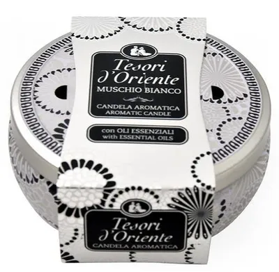 Zdjęcie produktu dla Świeca zapachowa Candela Bicchiere Muschino Bianco 200g - Tesori d'oriente