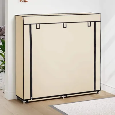 Zdjęcie produktu dla Szafka Na Buty Z Osłoną, Kremowa, 115X28X110 Cm, Tkanina Lumarko!