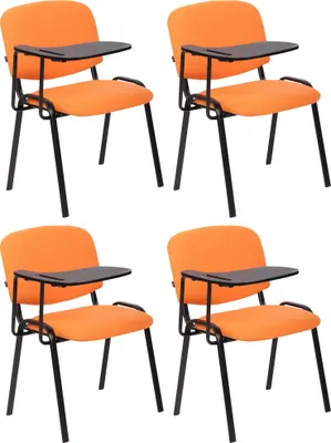 Produktbild von CLP 4er Set Stuhl Ken mit Klapptisch Stoff-Bezug orange