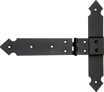 Produktbild von Kreuzgehänge T-Scharniere T-Bänder 155 mm Platte 197 mm Kistenband Schwarz