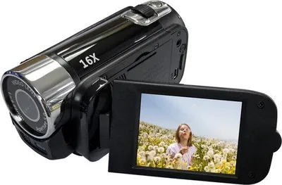 Zdjęcie produktu dla Ręczna kamera wideo – rozdzielczość Full HD 1080p – wyświetlacz 2,7 cala z 16-krotnym zoomem – z samowyzwalaczem do 10 sekund