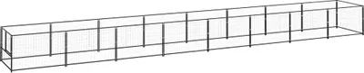 Produktbild von The Living Store Hundezwinger Schwarz 8 m² Stahl