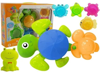 Produktbild von Leantoys Schildkröten-Badeset Seestern Kunststoff Wasserfall