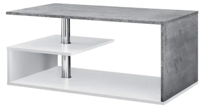 Produktbild von Couchtisch Haarlem rechteckig 90 x 50 x 41 cm mit Stauraum in Betonoptik/Weiß