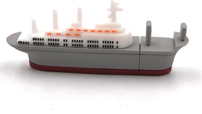 Produktbild von Onlineworld2013 Boot Schiff Frachter Dampfer grau Funny USB Stick 128 GB USB 3.0