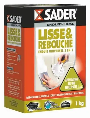 Immagine prodotto di Intonaco universale in polvere liscio e stuccante 1 kg - Sader
