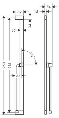 Obrázek produktu pro HANSGROHE 24405000 Brausestange Unica S Puro 900mm