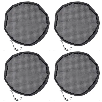 Produktbild von 4er Set Regentonnen Schutznetz 95cm Laubschutz Netz Abdeckung mit Kordelzug wetterfest für Wasserfass Outdoor
