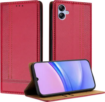 Obrázek produktu pro Pouzdro pro Samsung Galaxy A04E kožené flipové pouzdro s funkcí stojánku červené