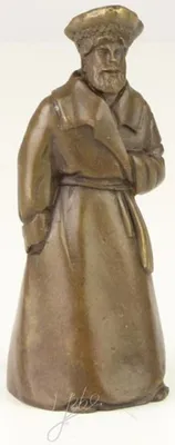 Produktbild von Casa Padrino Jugendstil Tischglocke Mann mit Hut Bronze / Gold 4 x 3,9 x H. 9,7 cm - Tischklingel Service Glocke - Hotel & Gastronomie Accessoires