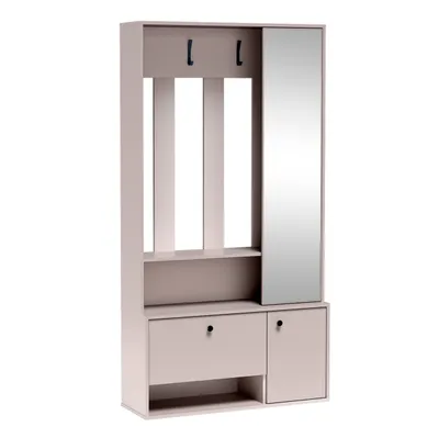 Produktbild von AX LIVING Schuhschrank mit Garderobe Tokessa 100 mit Spiegel, Kaschmir