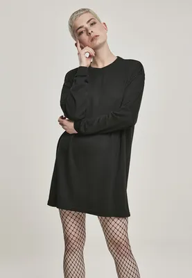 Zdjęcie produktu dla Urban Classics Ladies - MODAL Terry Crew Kleid schwarz - XS