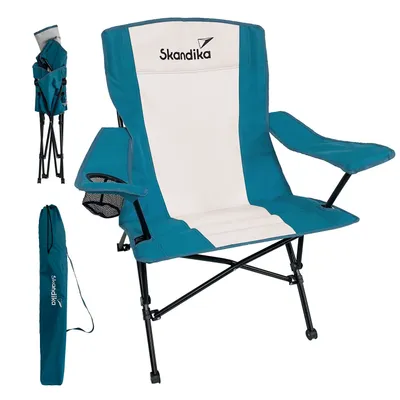 Produktbild von Skandika Klappstuhl Kolari | Campingstuhl faltbar, Camping Stuhl mit Getränkehalter, leicht, mit Tasche, Angelstuhl, Gartenstuhl