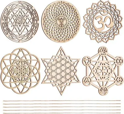 Immagine prodotto di Set di cornici in legno Chakra-Art - 6 pezzi - 9,9 cm