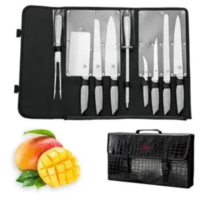 Immagine prodotto di Set di coltelli da cucina da 10 pezzi – Coltelli professionali in acciaio inossidabile con custodia Royal Swiss®