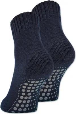 Produktbild von 2 I 4 I 6 Paar ABS Socken Herren Damen Anti Rutsch Socken mit Wolle 21463 - 2 Paar Navy 43-46