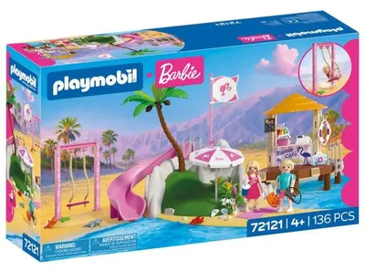 Image de PLAYMOBIL 72121 Barbie Café de plage Malibu, Coffret de jeu 136 pièces, Dès 4 ans
