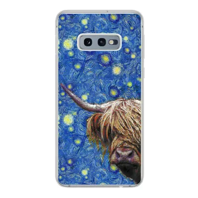 Produktbild von MuchoWow® Handyhülle Schutzhülle Hülle für Samsung Galaxy S10e Sternennacht - Van Gogh - Schottischer Highlander Silikon Softcase Handy Hülle - Handy