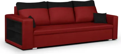 Produktbild von 3-Sitzer-Sofa mit Schlaffunktion PABLO1 - Rot/Schwarz