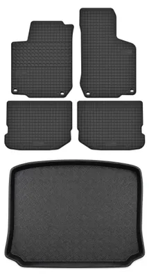 Produktbild von Gummimatten + Kofferraumwanne für Seat Leon I 1999-2005 (Schrägheck) – Schwarz, passgenau – Wielganizator