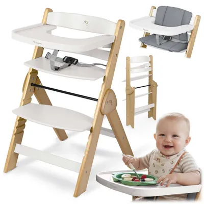 Produktbild von Hochstuhl aus Holz für Kinder, verstellbar, abnehmbares Tablett