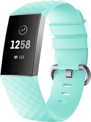 Produktbild von Für Fitbit Charge 3 / 4 weiches Armband Ersatzband Silikon Sport Watch Fitness TÜRKIS Ersatz Armbandgröße S