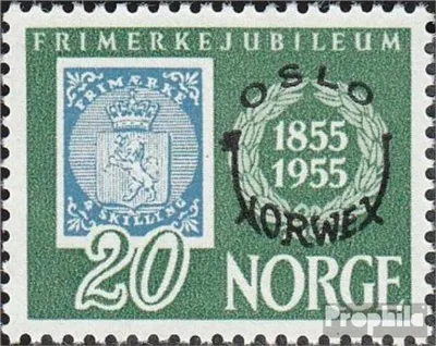 Produktbild von Briefmarken Norwegen 1955 Mi 393 postfrisch Briefmarkenausstellung