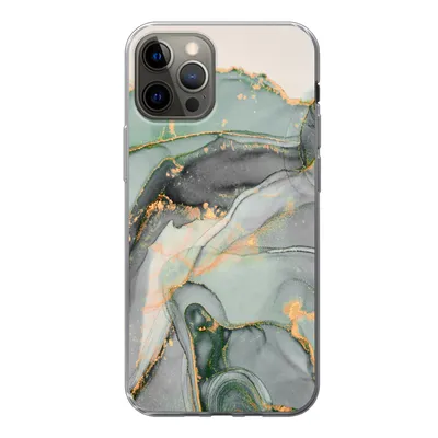 Produktbild von MuchoWow® Handyhülle Schutzhülle Hülle für iPhone 13 Pro Gold - Marmor - Grün - Luxus - Glitzer - Marmoroptik Silikon Softcase Handy Hülle - Handy-Tasche