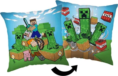 Imagen del producto de Almohada de Minecraft (1 unidad). Cojín decorativo de alta calidad con impresión digital a doble cara