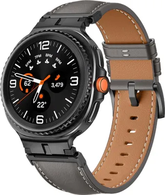 Image de Pour Samsung Galaxy Watch 8 / 8 Classic Bracelet en cuir avec connecteur métallique gris / noir