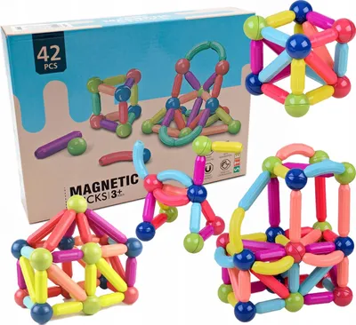 Productafbeelding van Educatieve magnetische bouwblokken grote set 42 onderdelen
