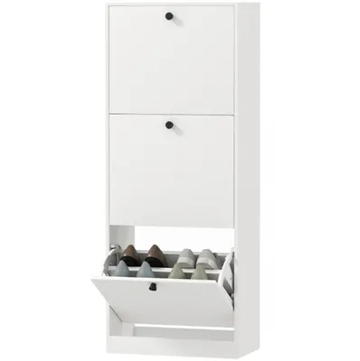 Produktbild von Schuhschrank,Schuhschränke,Kommode mit 3 Schubladen,Sideboard, Spanplatte, Weiß