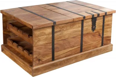 Produktbild von Casa Padrino Designer Bar Couchtisch  Naturfarben 100cm x 60cm x H40cm - Wohnzimmermöbel im Landhausstil