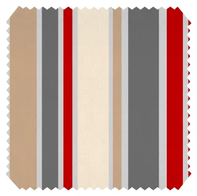 Produktbild von OXFORD 210D - Streifen Rot/Beige/Grau - Bedruckter Polsterstoff - Outdoor Dekostoff - Wasserabweisende Reißfeste Meterware 1lfm