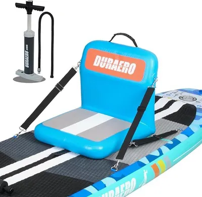 Imagen del producto de Asiento inflable para kayak con respaldo – Asiento para SUP y kayak con superficie antideslizante de EVA, cómodo asiento para accesorios de tabla de paddle surf