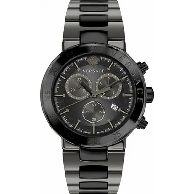 Produktbild von Versace VEPY01221 Urban Mystique Chrono schwarz grau Edelstahl Herren Uhr NEU
