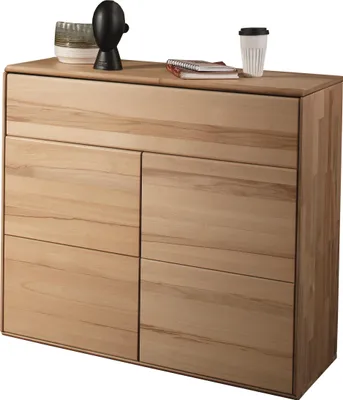 Obrázek produktu pro Kommode >KM-0662< 2 Türen, 1 Schub, 1 Boden, Kernbuche massiv - 100x89x40cm (BxHxT