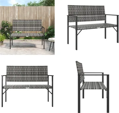 Immagine prodotto di vidaXL Panca da giardino 2 posti in poly rattan grigio - Panca da giardino - Panca da giardino - Panca da esterno - Panca da parco