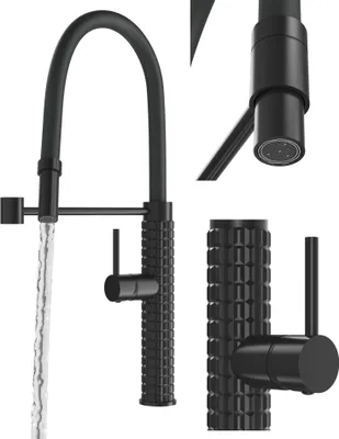 Produktbild von Granitan | Küchenarmatur Fano - Schwarz - 360° Schwenkbar - Auslaufreichweite Einstellbar