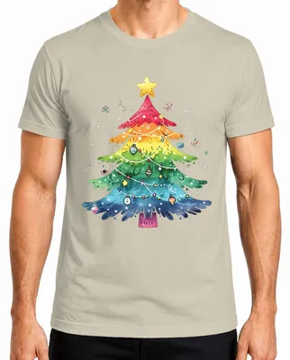 Zdjęcie produktu dla Christmas Tree LGBTQ - Koszulka męska Christmas Gift, Nature, XXL