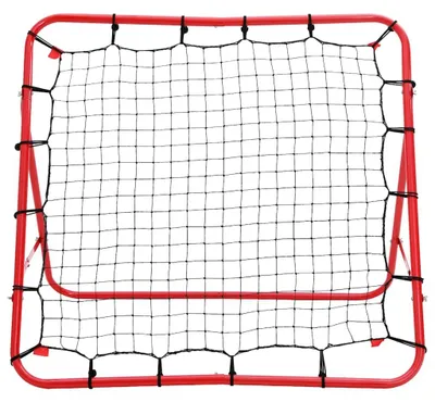 Produktbild von Rebounder höhenverstellbar 100 x 100 cm rot Stahl 4 Winkel verstellbar klappbar