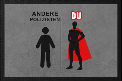 Produktbild von Andere Polizisten Du Fußmatte  Superheld Mein Held Dankeschön Geschenkidee Lustig Humor