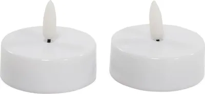 Produktbild von LED Teelichter 2er Set elektrische Teelicht-Kerzen weiß, Ø 6x4,5 cm
