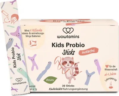 Zdjęcie produktu dla wowtamins Kids Probio Sticks bez cukru