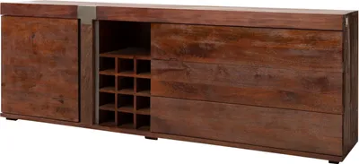 Image de MASSIVMOEBEL24 | Buffet 215x45 Manguier laqué Brun AMSTERDAM #29