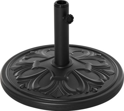 Outsunny Sonnenschirmständer Schirmständer Schirmhalter Schirmfuß 13 kg Ständer Schirm Ø35/Ø38/Ø48mm Kunststoff + Zement Antik Schwarz Ø48 x 34 cm