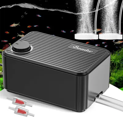 Zdjęcie produktu dla Pompa powietrza do akwarium - 5,5 W - 2 x 2 l/min - Cicha - Do 400 litrów