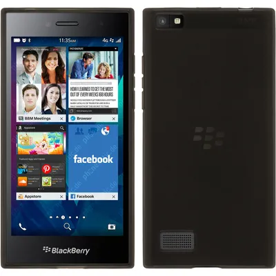 Produktbild von PhoneNatic Case kompatibel mit BlackBerry Leap - schwarz Silikon Hülle transparent + 2 Schutzfolien