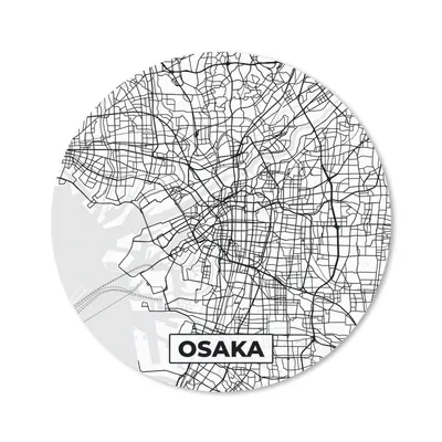 Produktbild von MuchoWow® Mauspad Mousepad Osaka - Stadtplan - Schwarz und weiß - Karte 20x20 cm - Mousepads - Maus Mat - Pad - Mausunterlage - Schreibtischmatte