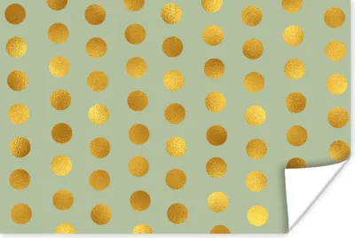Produktbild von MuchoWow® Poster Muster - Grün - Gold - Tupfen 120x80 cm - Bilder